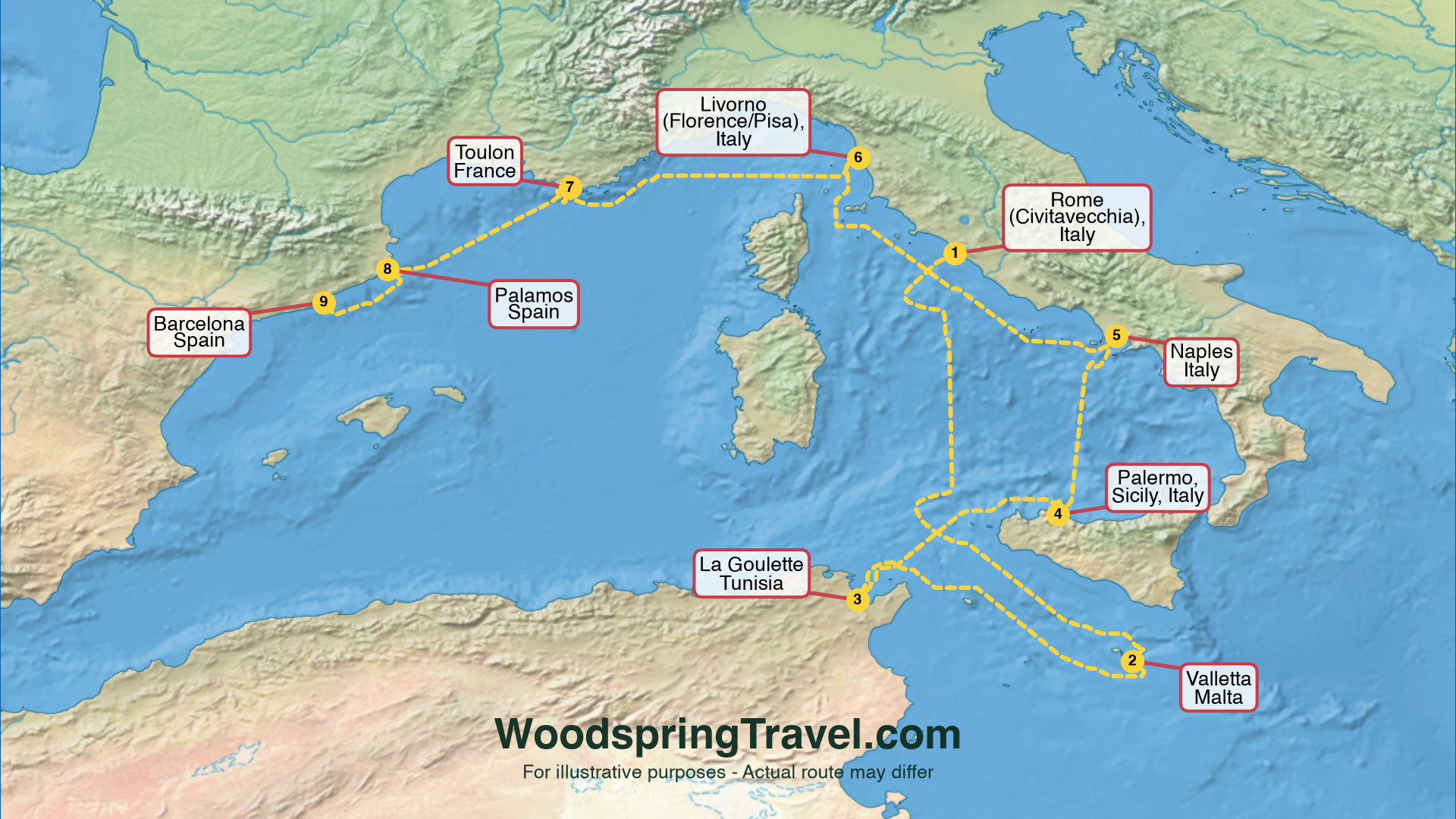 Route Illustration - Actual route may differ