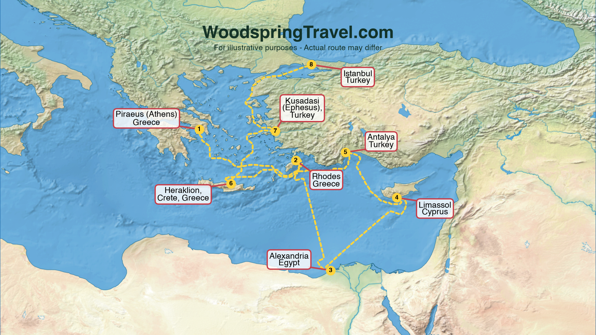 Route Illustration - Actual route may differ