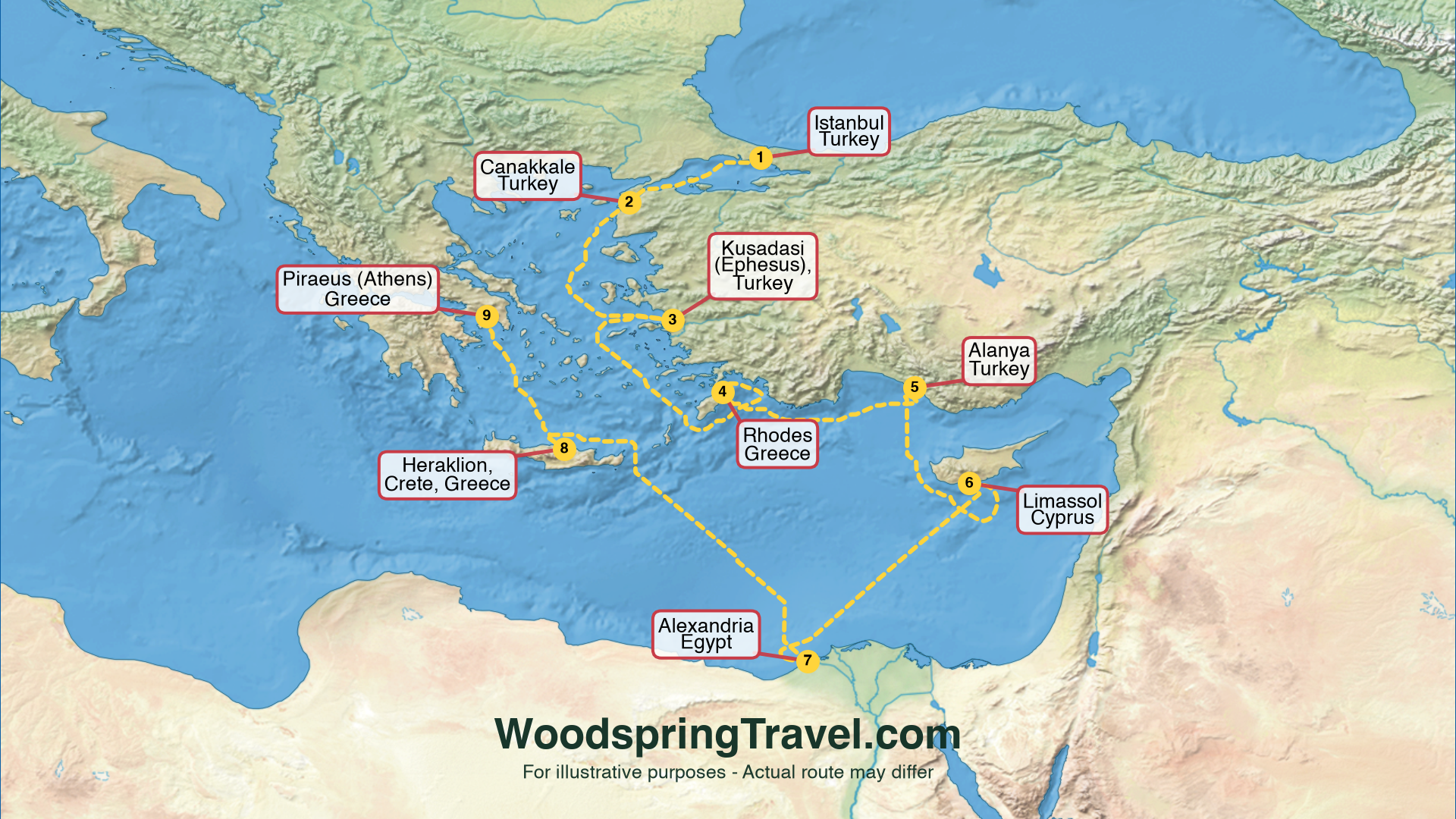Route Illustration - Actual route may differ