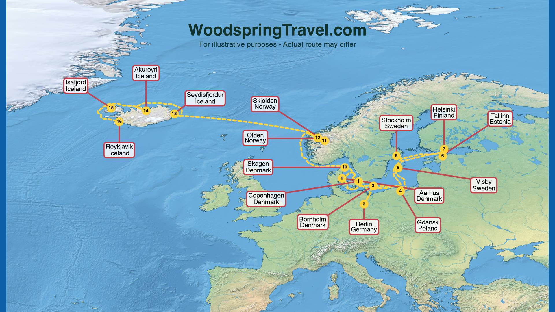 Route Illustration - Actual route may differ