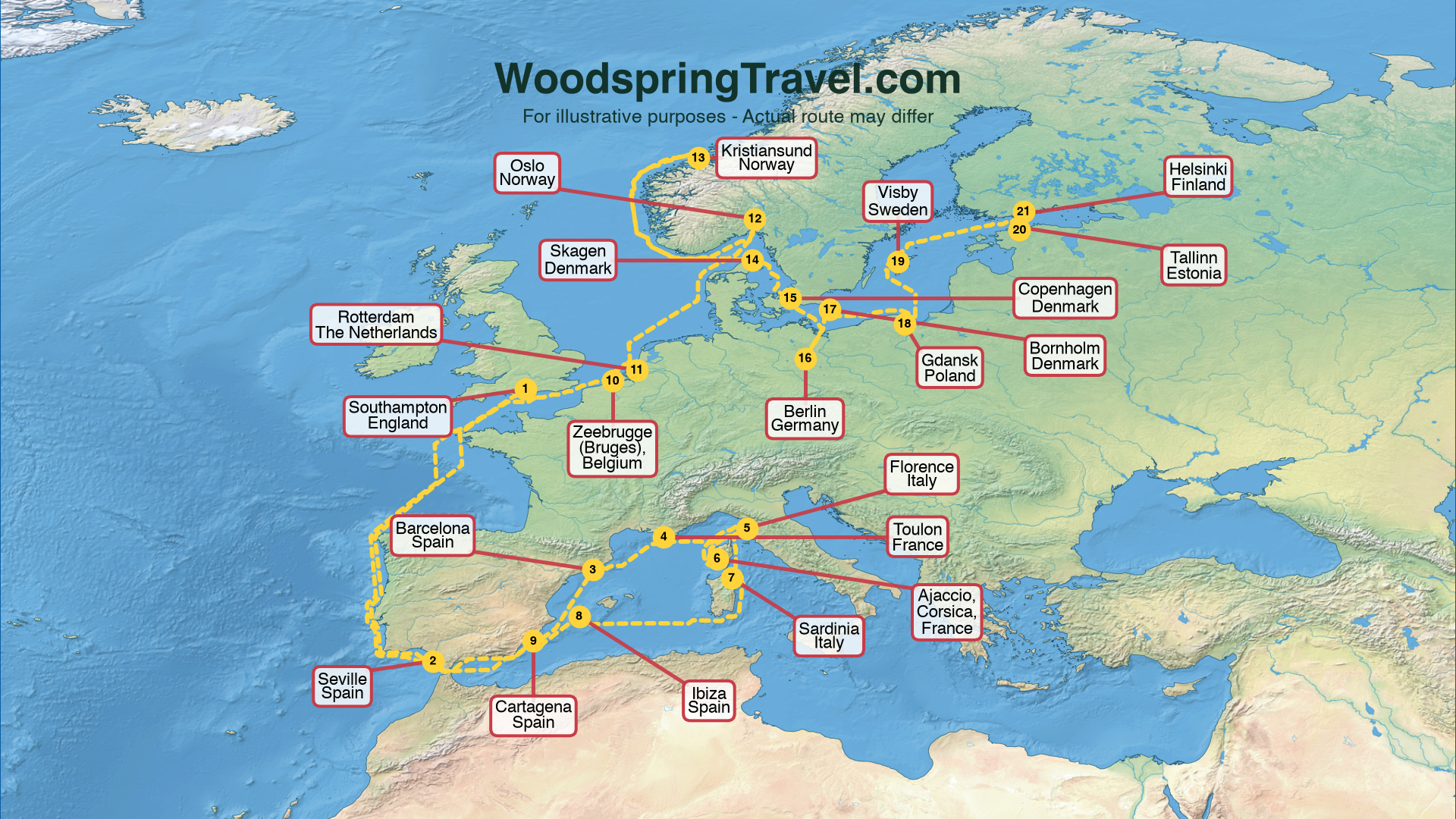 Route Illustration - Actual route may differ Route Illustration - Actual route may differ