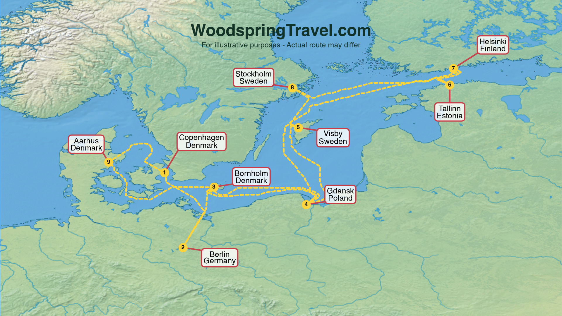 Route Illustration - Actual route may differ