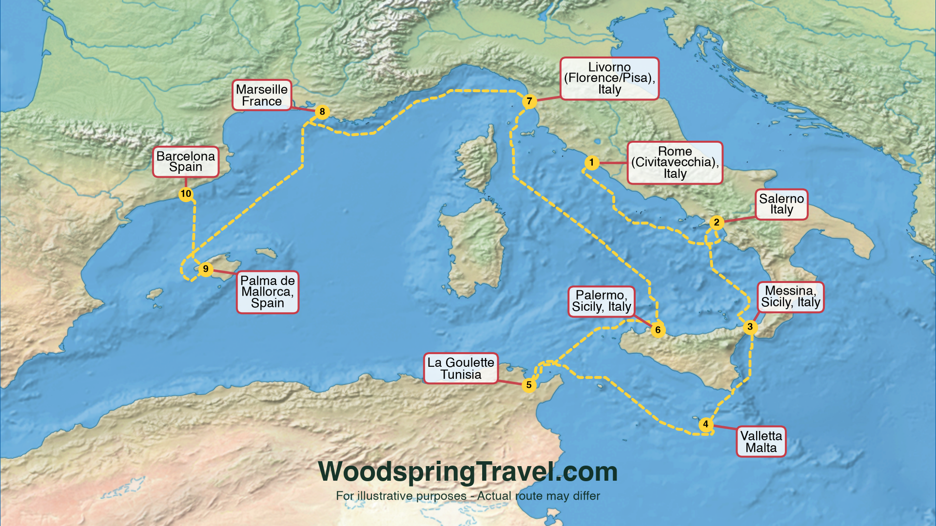 Route Illustration - Actual route may differ