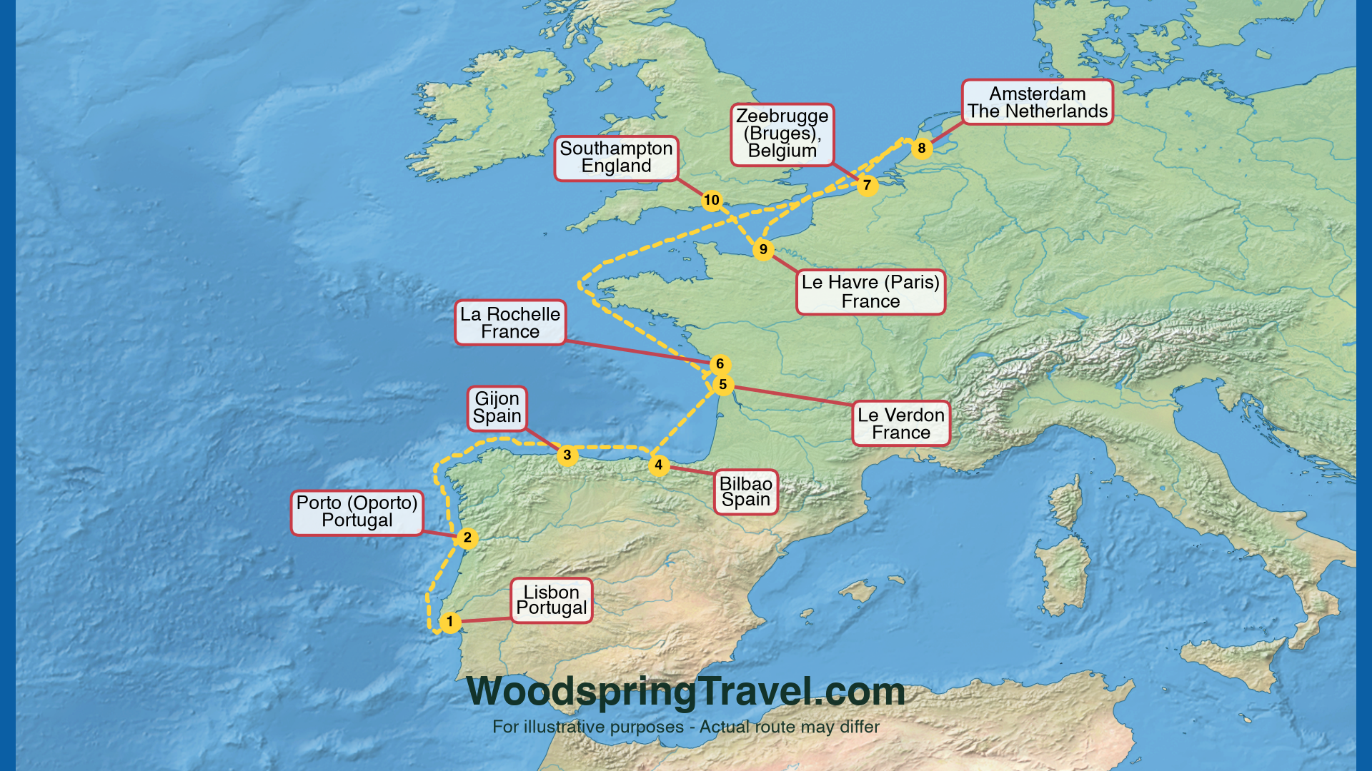 Route Illustration - Actual route may differ