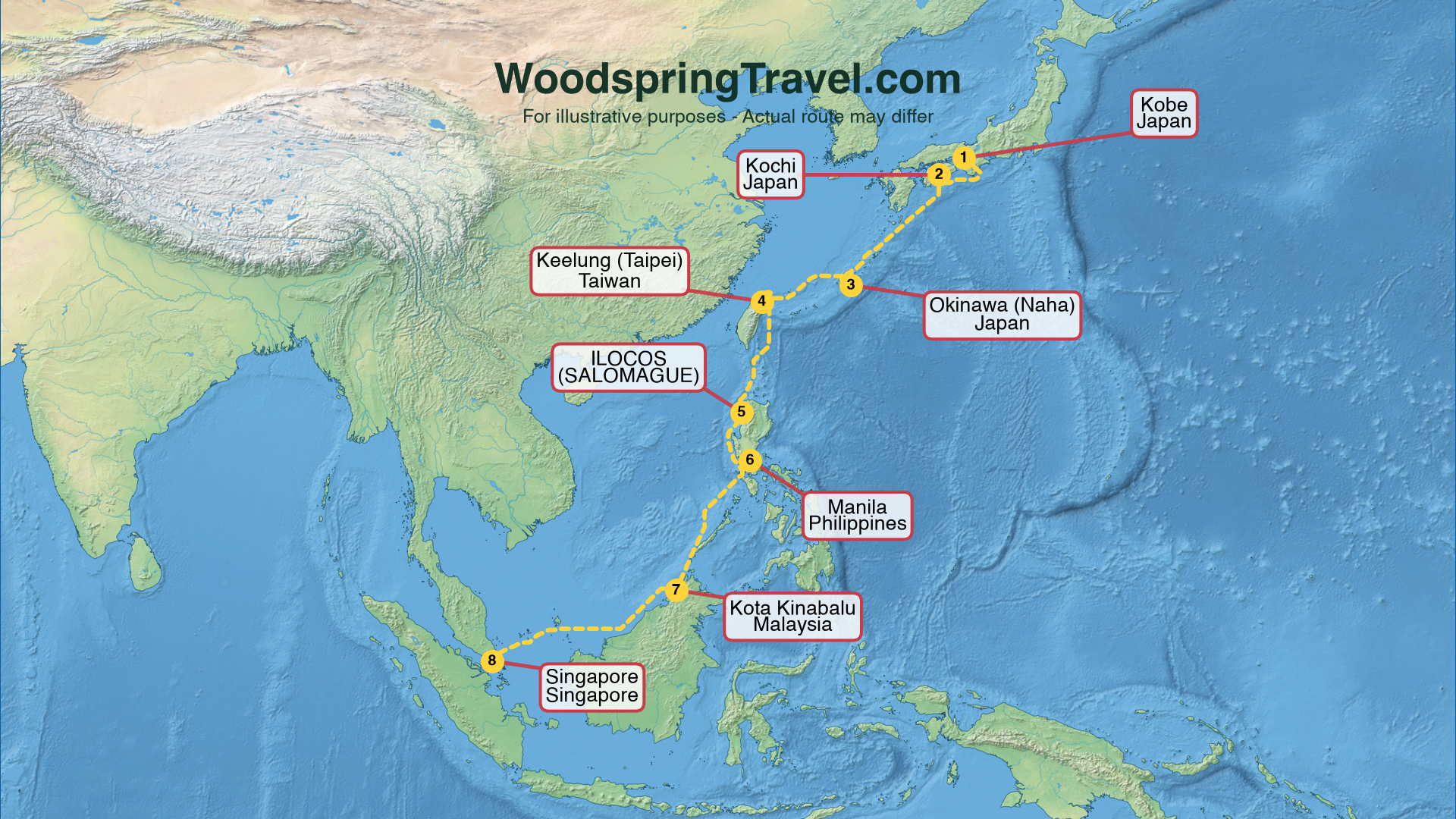 Route Illustration - Actual route may differ