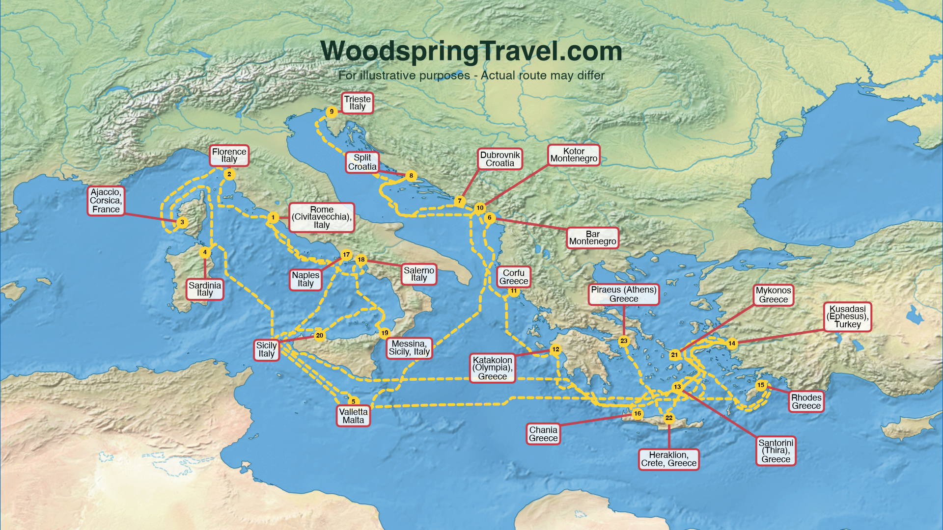 Route Illustration - Actual route may differ