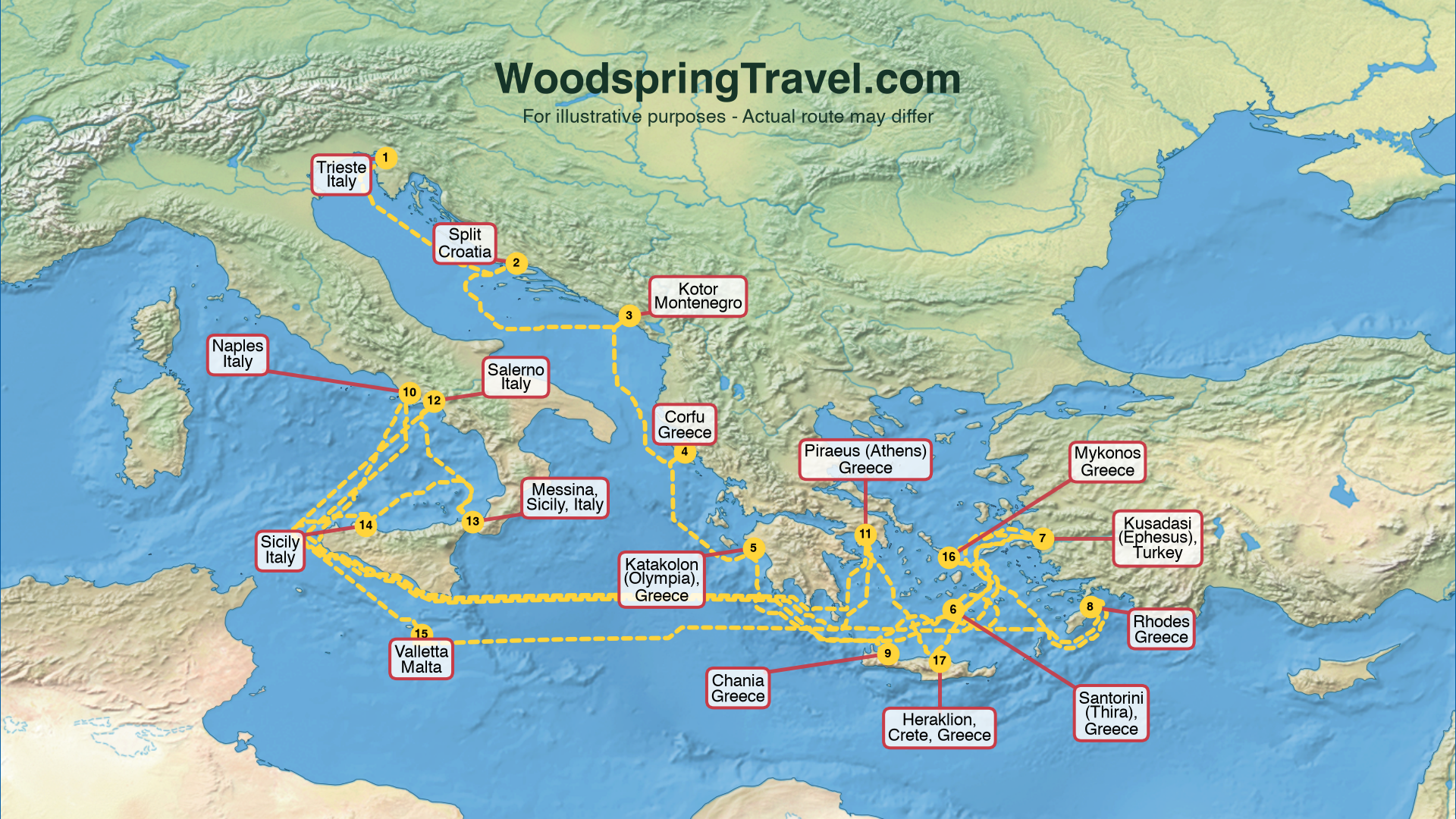 Route Illustration - Actual route may differ