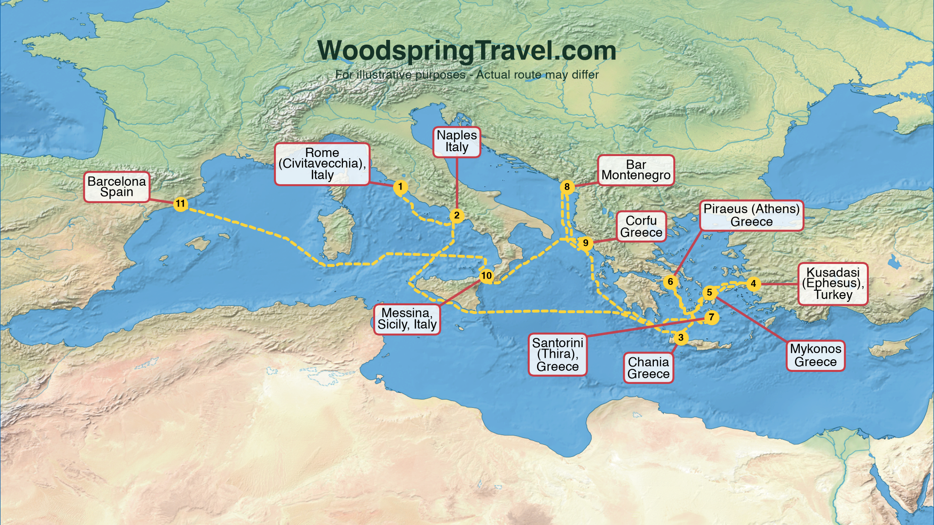 Route Illustration - Actual route may differ