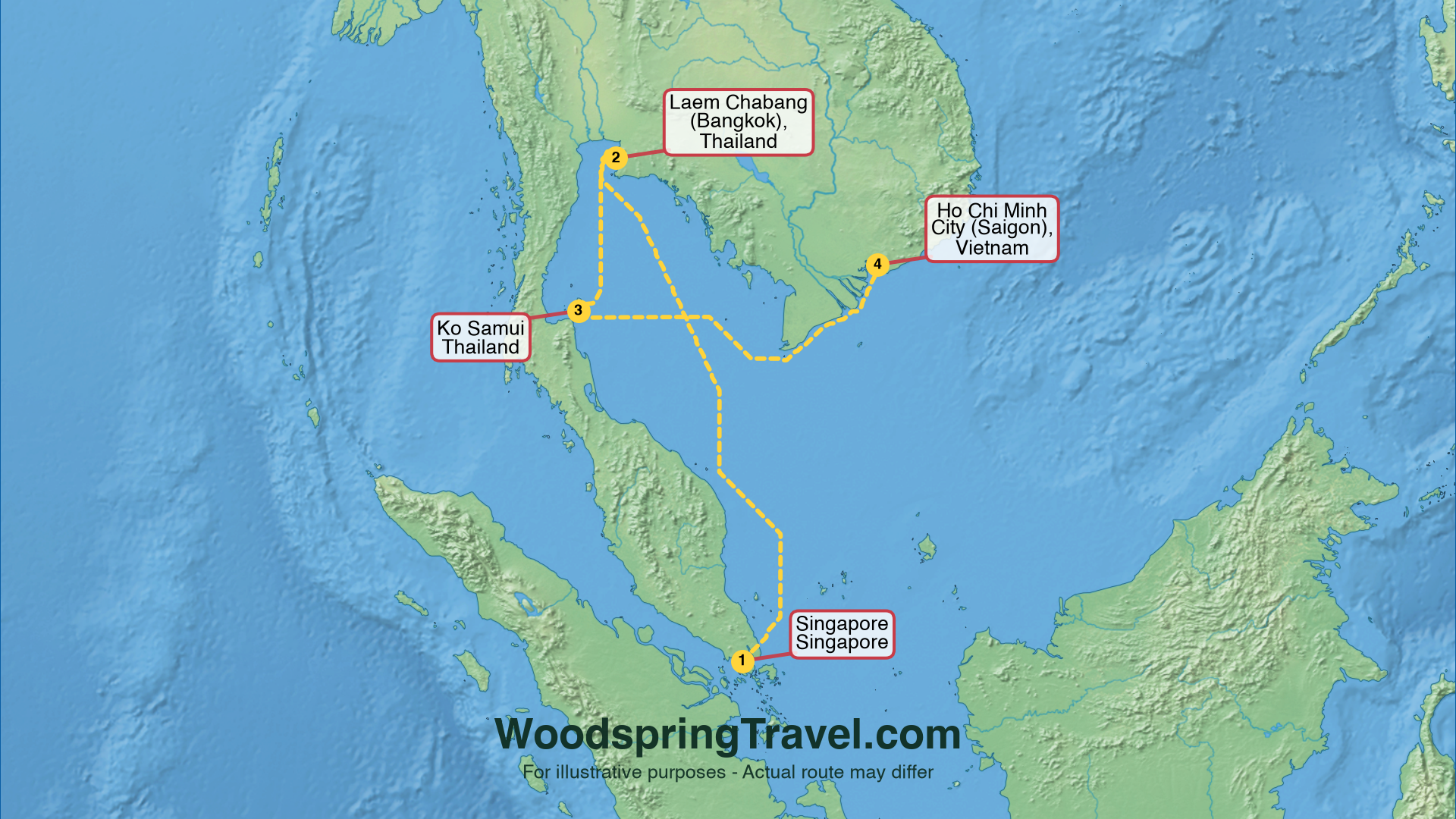 Route Illustration - Actual route may differ