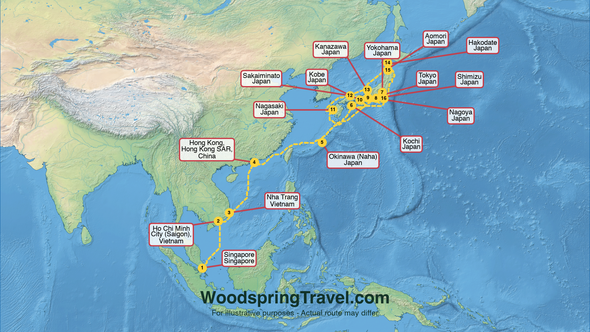 Route Illustration - Actual route may differ