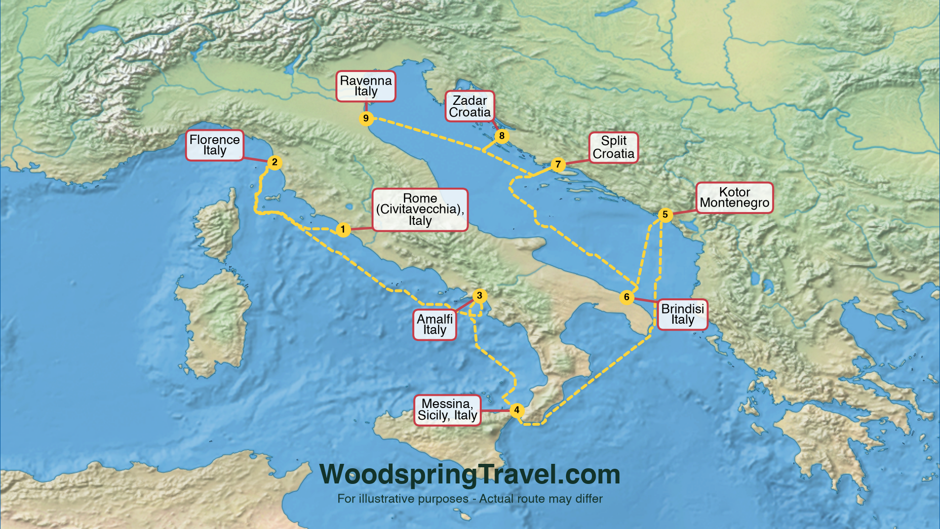 Route Illustration - Actual route may differ
