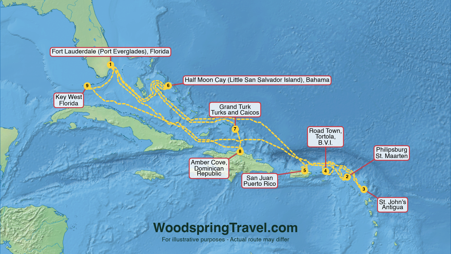 Route Illustration - Actual route may differ
