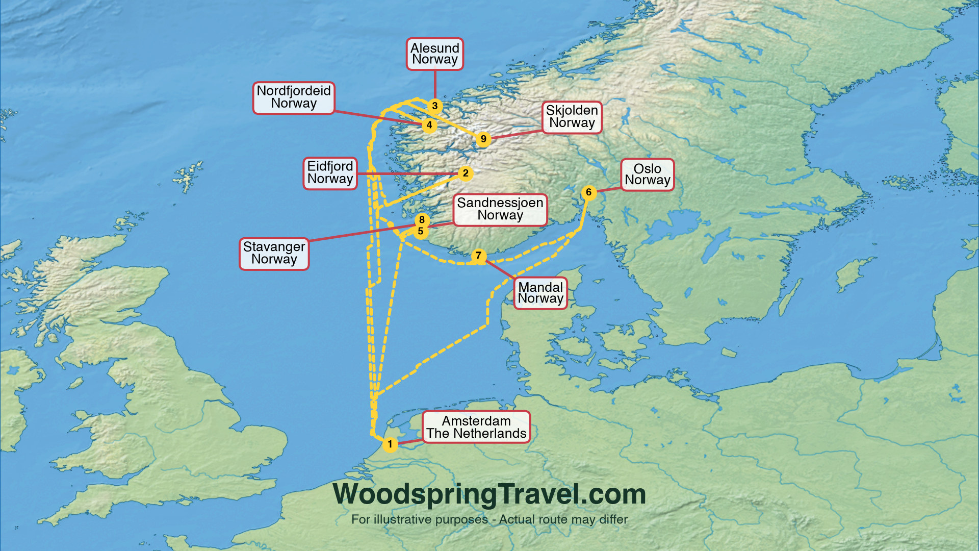 Route Illustration - Actual route may differ
