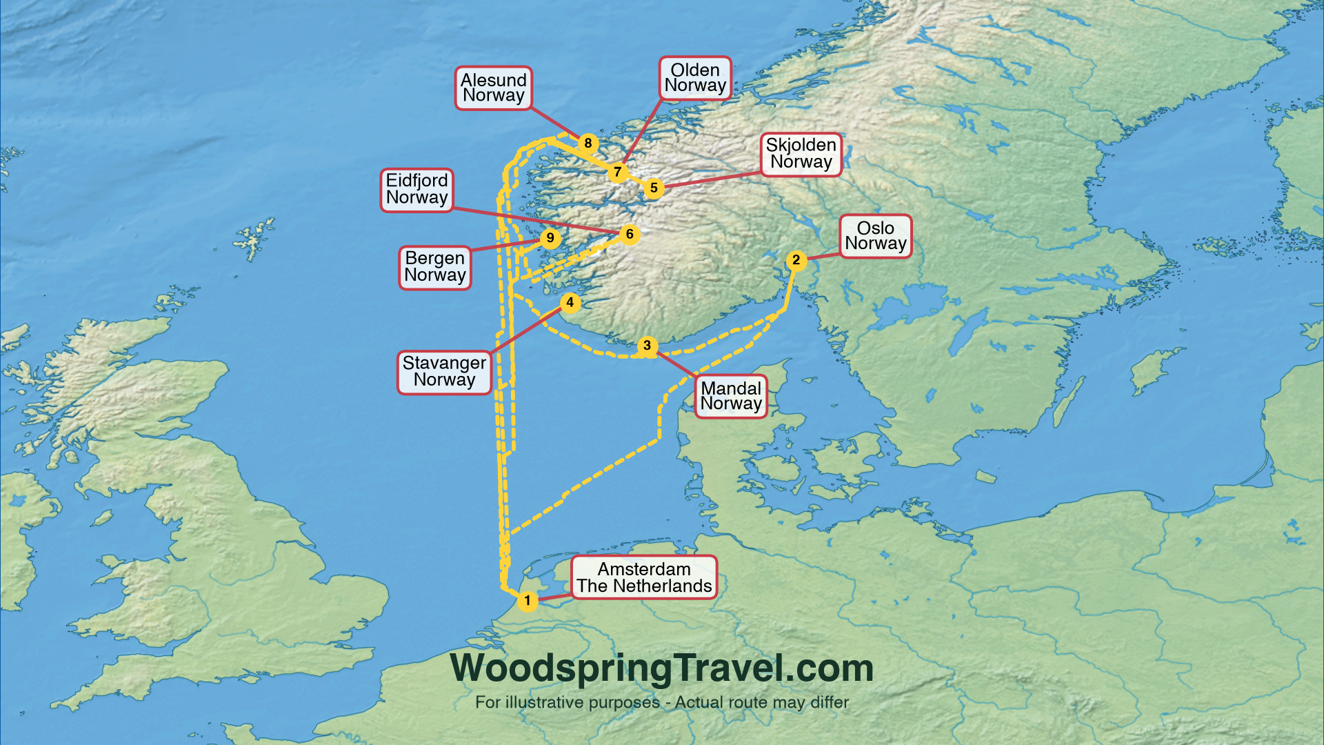 Route Illustration - Actual route may differ