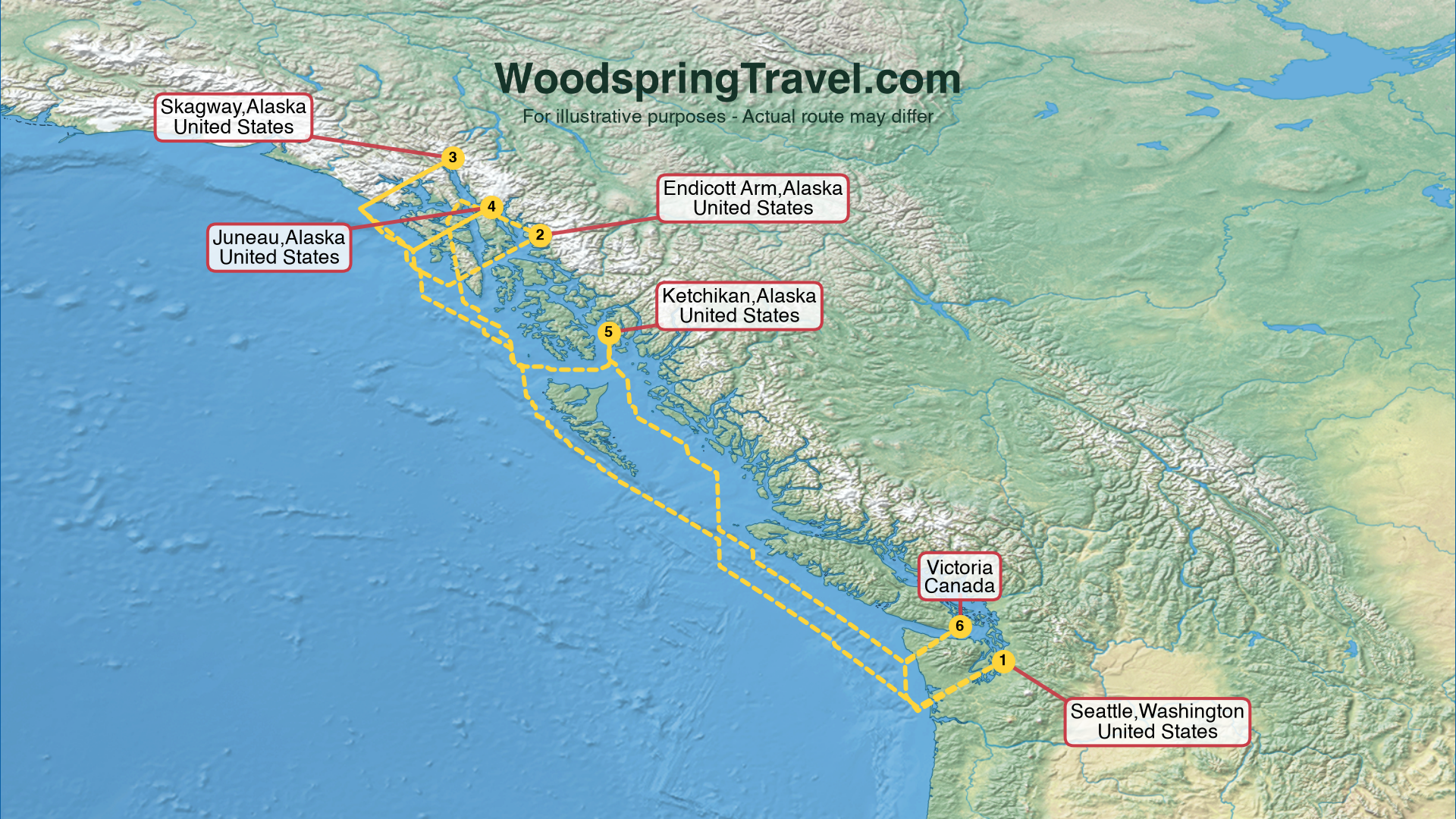 Route Illustration - Actual route may differ