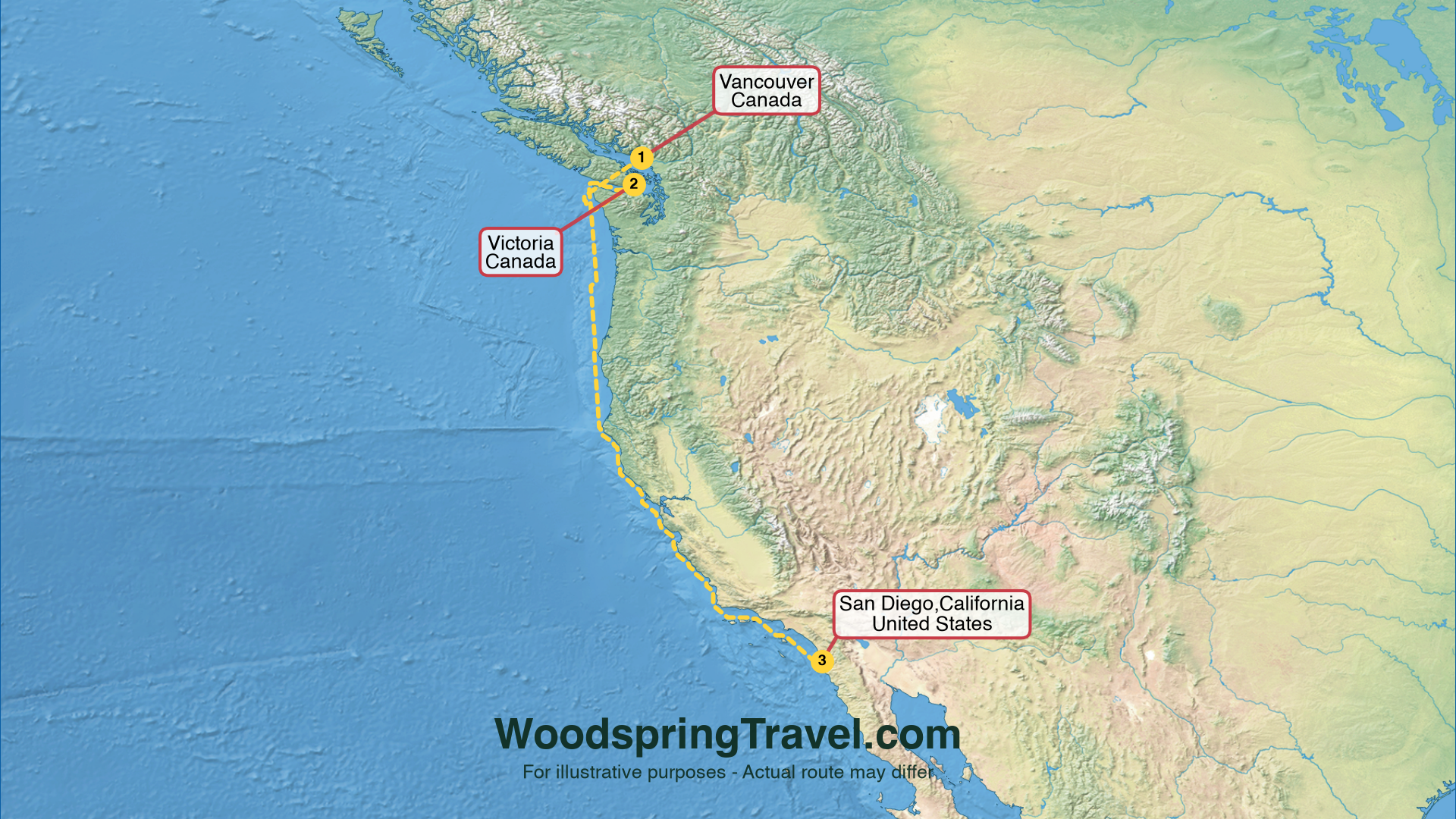 Route Illustration - Actual route may differ